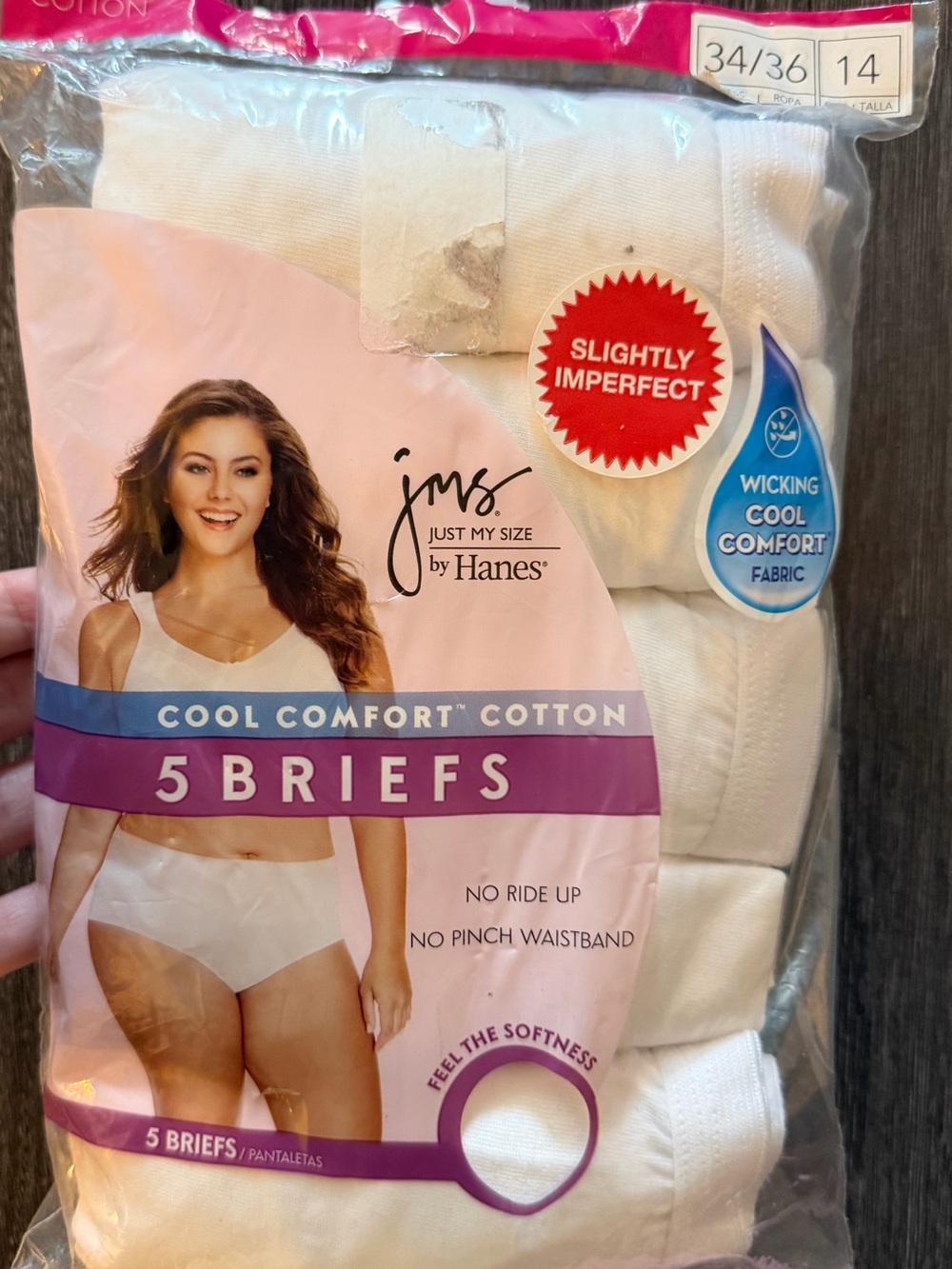 Just My Size White Cotton Briefs Pack